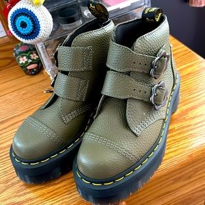 Olive Green Doc Marten ankle boots